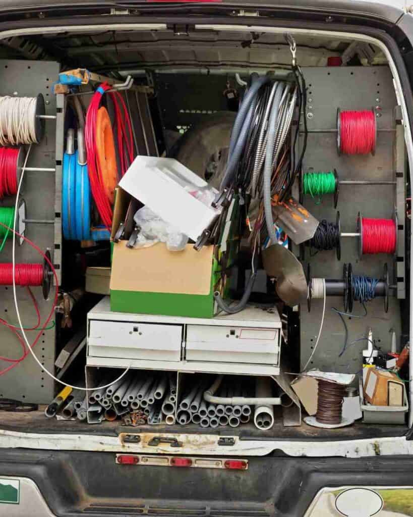 Contractor van with tools