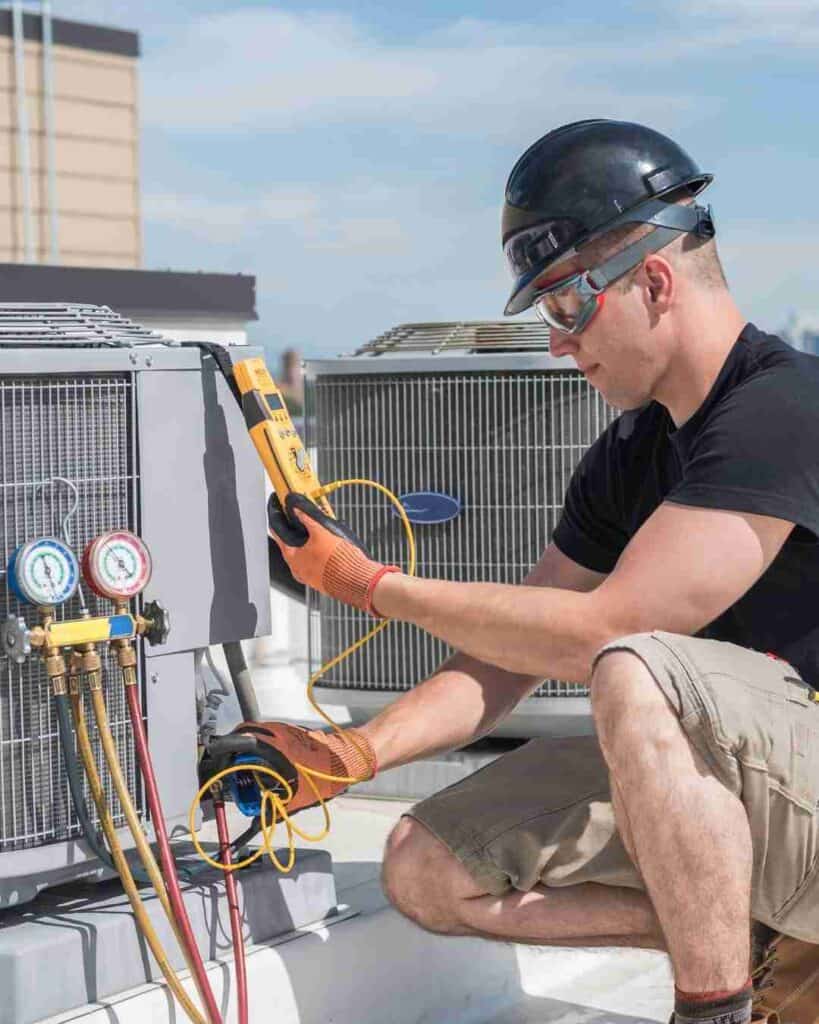 HVAC Contractor working