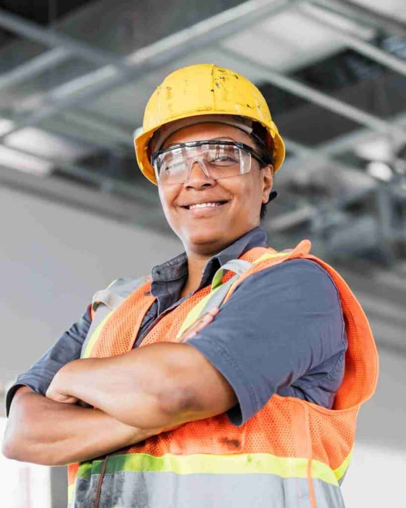 happy contractor worker